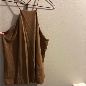 Elegant Brown faulk velvet tank